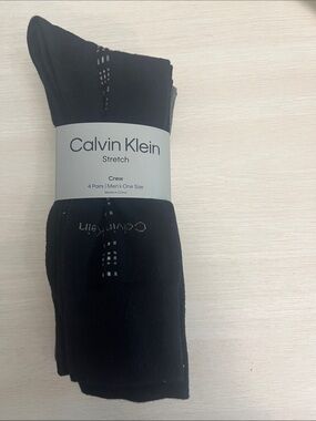 Calvin Klein Black Crew Socks - 4 Pack Stretch